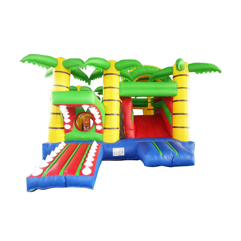Outdoor Caiman inflatable bounce house jumper with slide