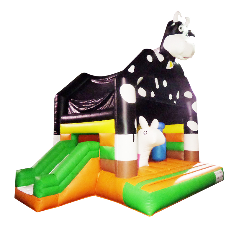 Cow inflatable jumping house with slide kids outdoor inflatable games