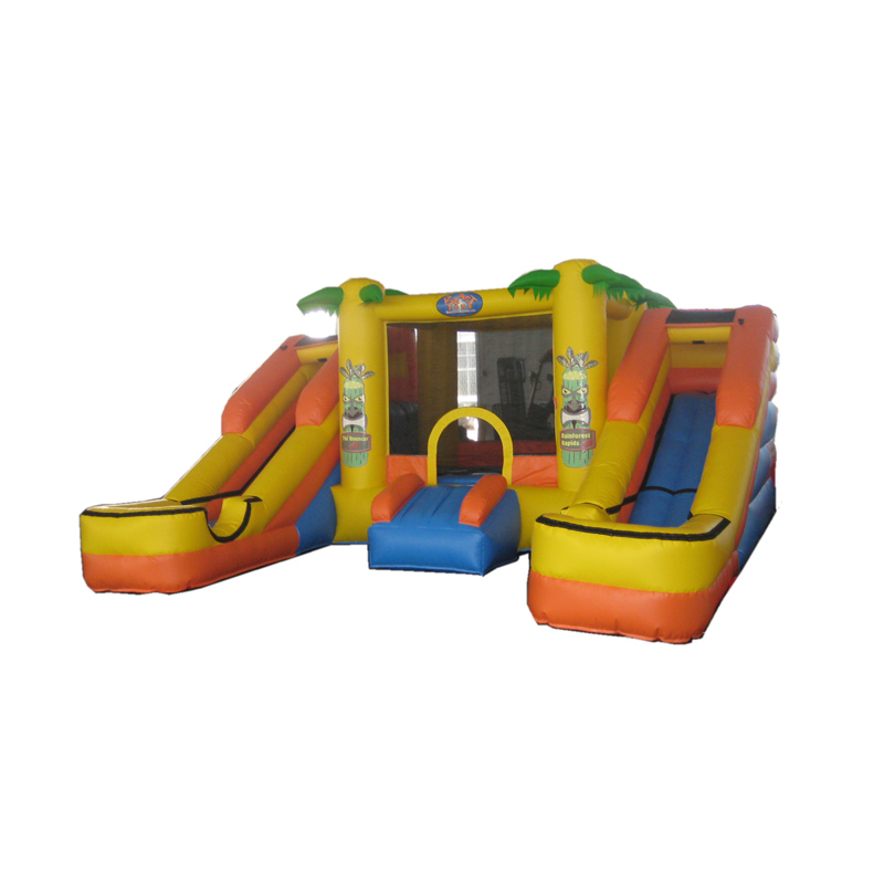 Big Tropical World Inflatable Combo Bouncy Castle with Slide Wholesale