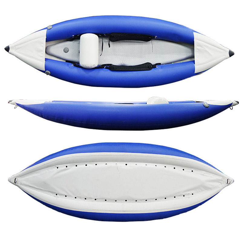 One Person Inflatable Canoe Kayak with Removable Deck