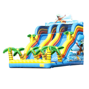 Children double slides summer bounce inflatable water slide