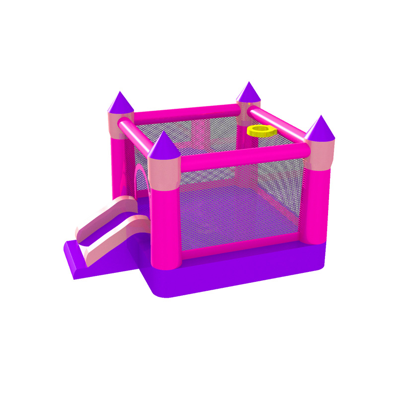 Indoor bounce house with safe net fun slide castle