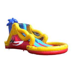 Factory best water bounce houses with dual slides and pool